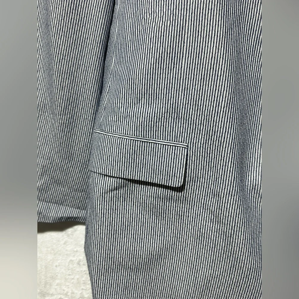 Linea Uomo navy/white striped 100% cotton men’s blazer size 52L new with tags